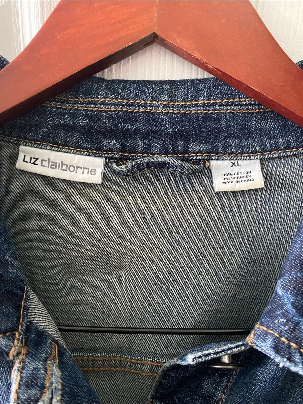 Liz Claiborne Blue Button-Front Denim Jacket XL - Picture 2 of 11